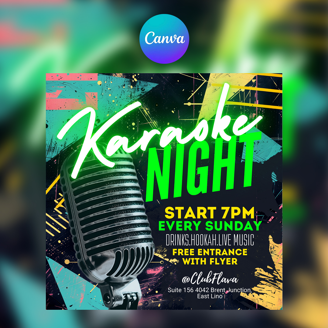Karaoke Night Canva Flyer