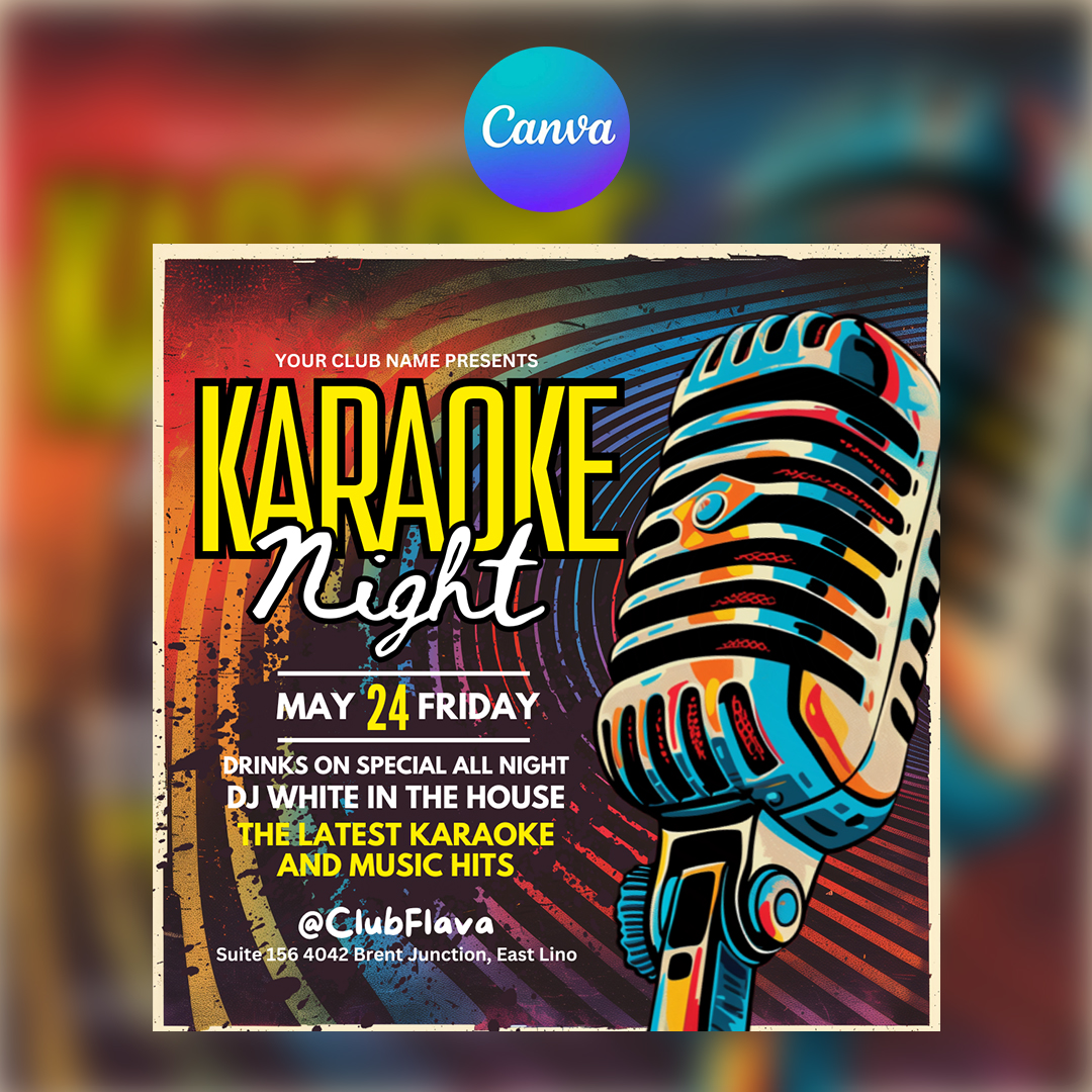 Karaoke Night Canva Flyer