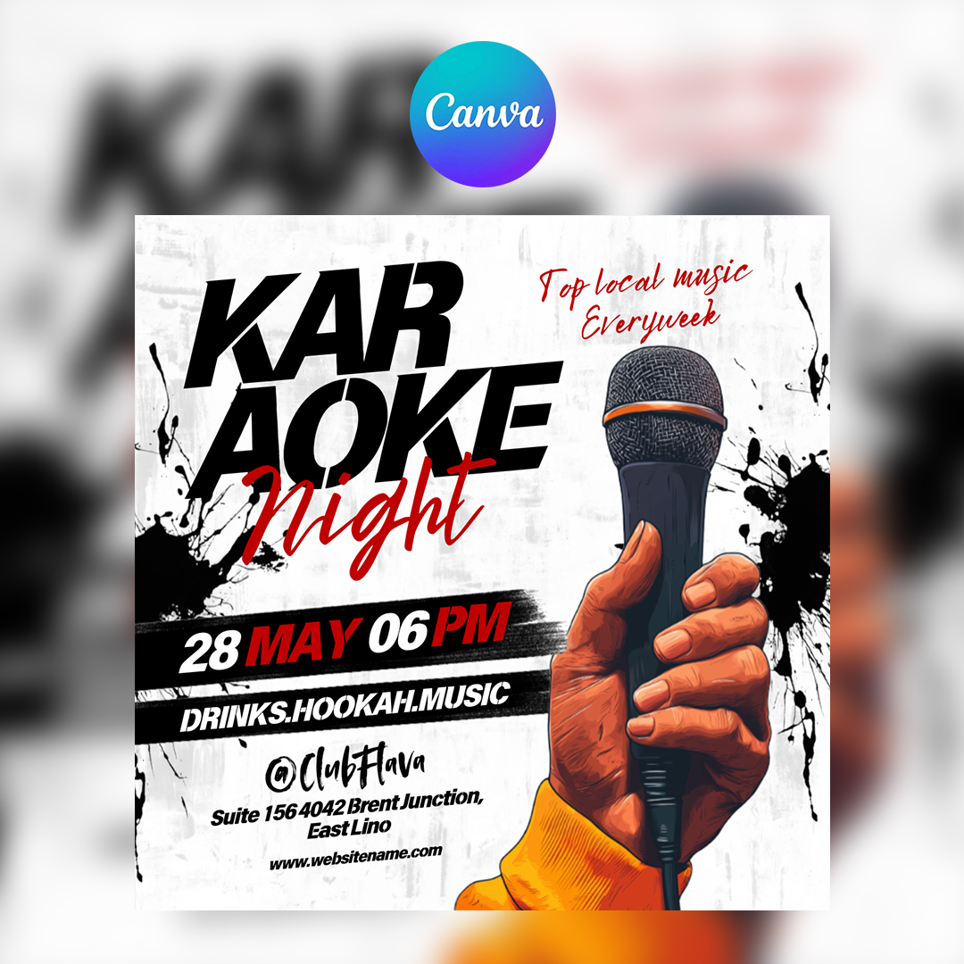 Karaoke Night Canva Flyer