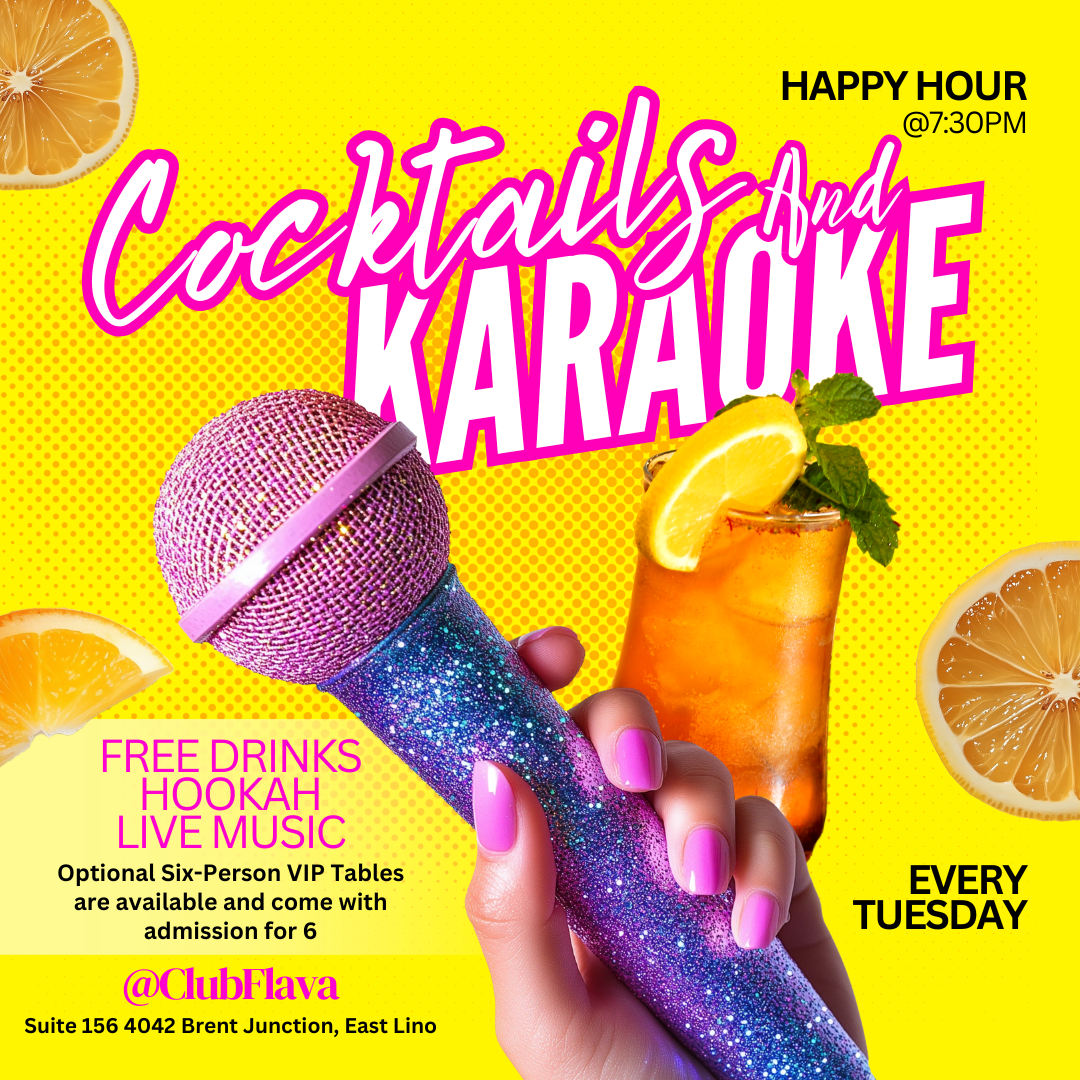 Cocktails Karaoke Canva Flyer