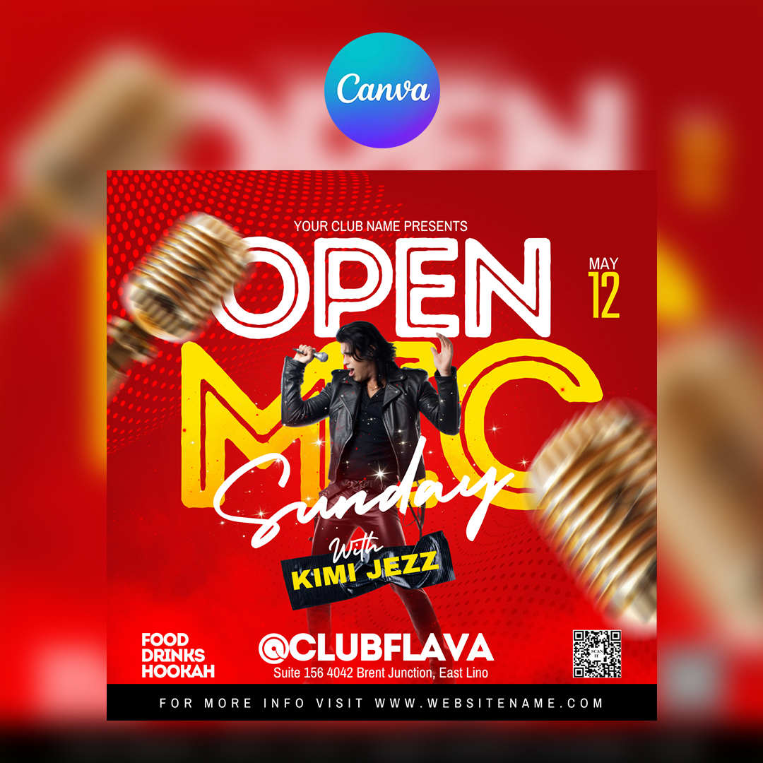 Open Mic Canva Flyer