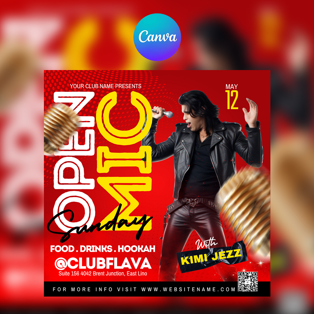 Open Mic Canva Flyer