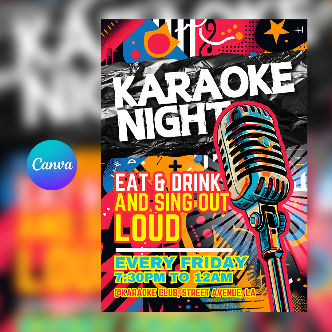 Karaoke Night Canva Flyer