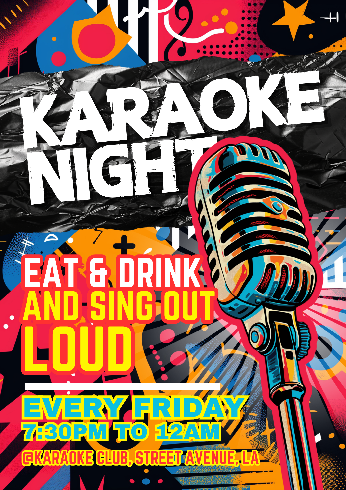 Karaoke Night Canva Flyer