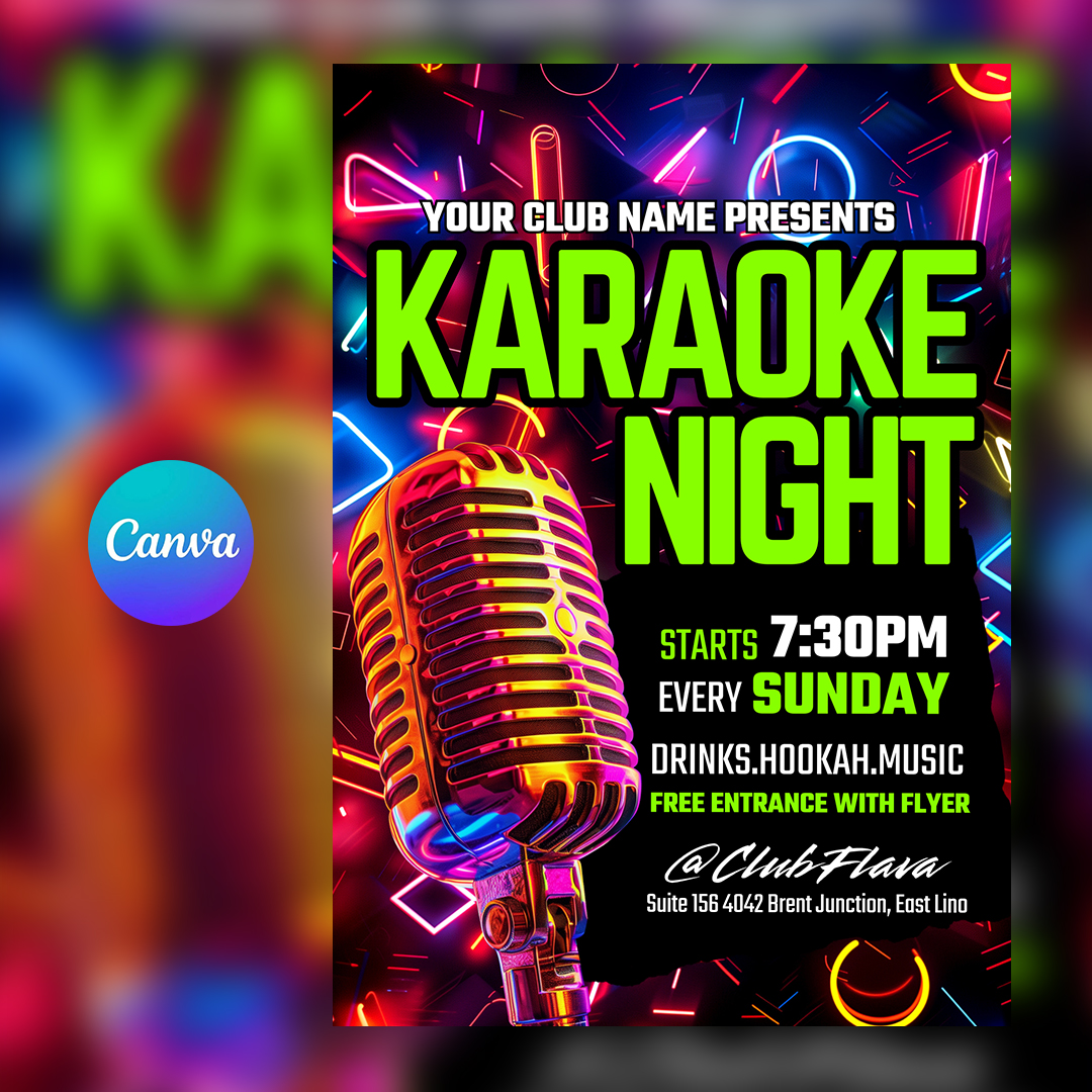 Karaoke Night Canva Flyer
