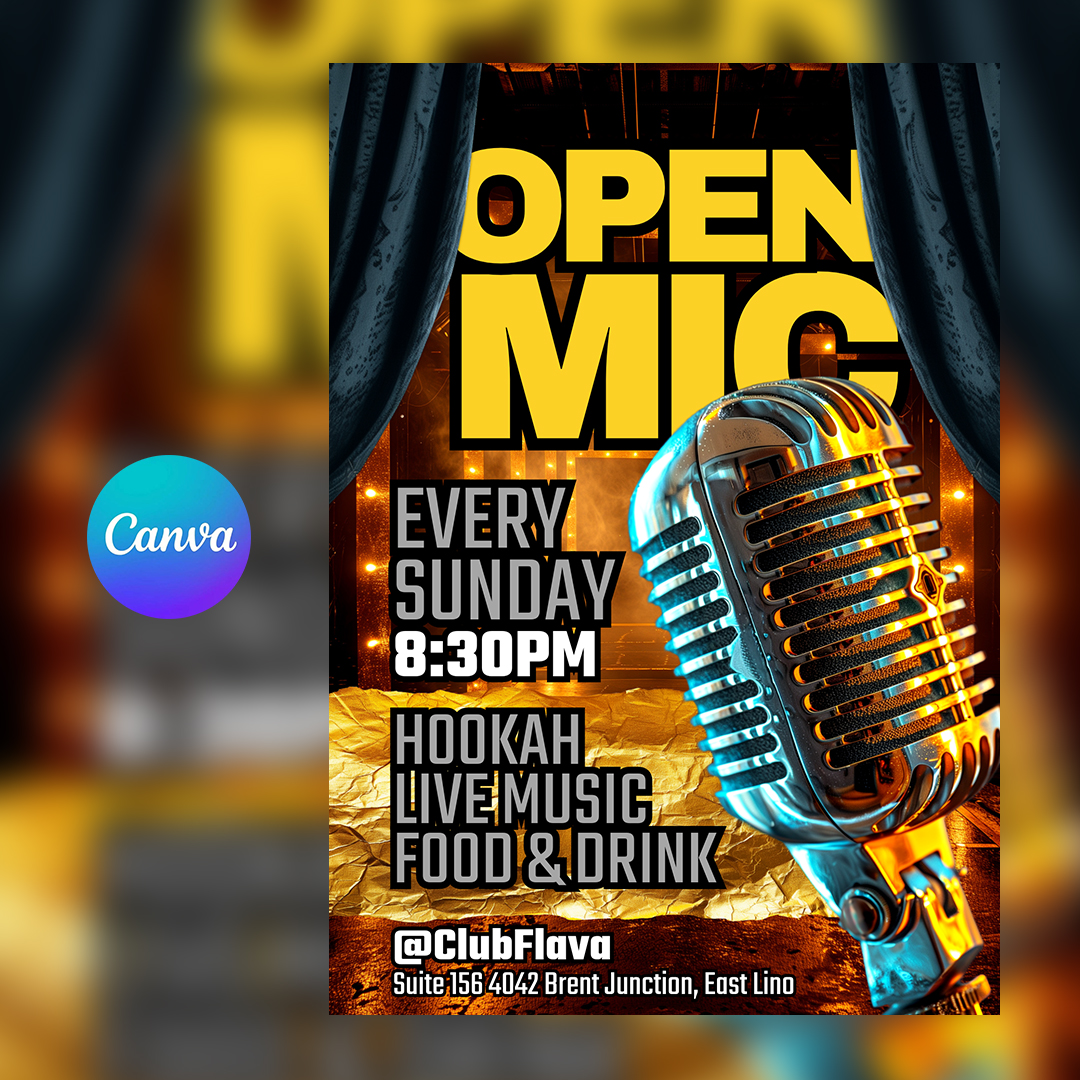 Open Mic Canva Flyer