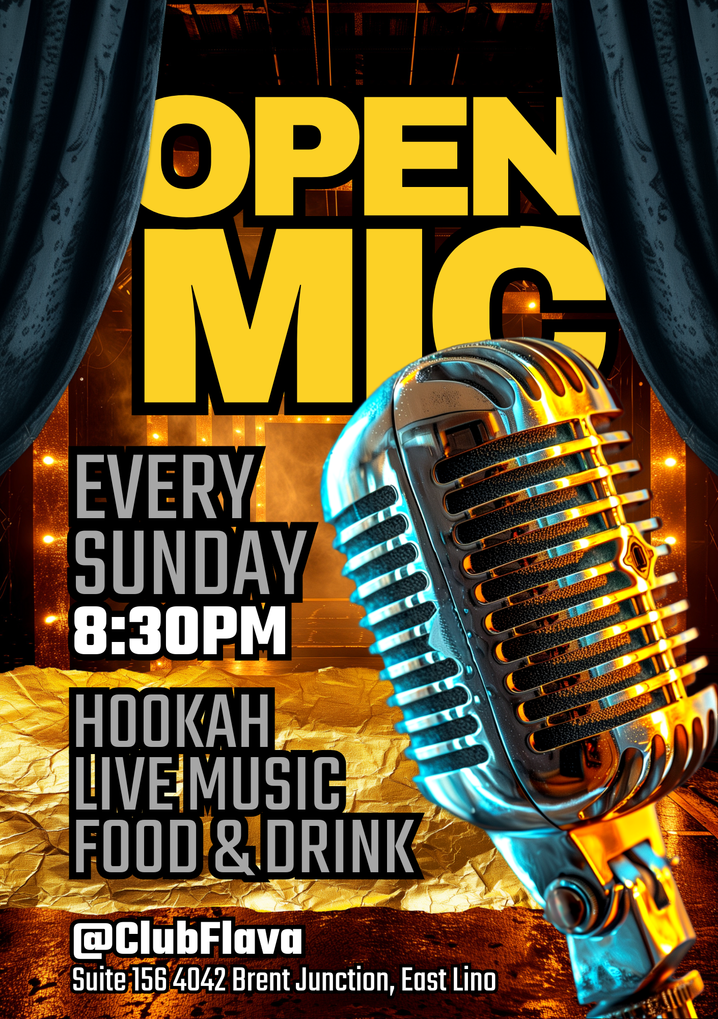 Open Mic Canva Flyer