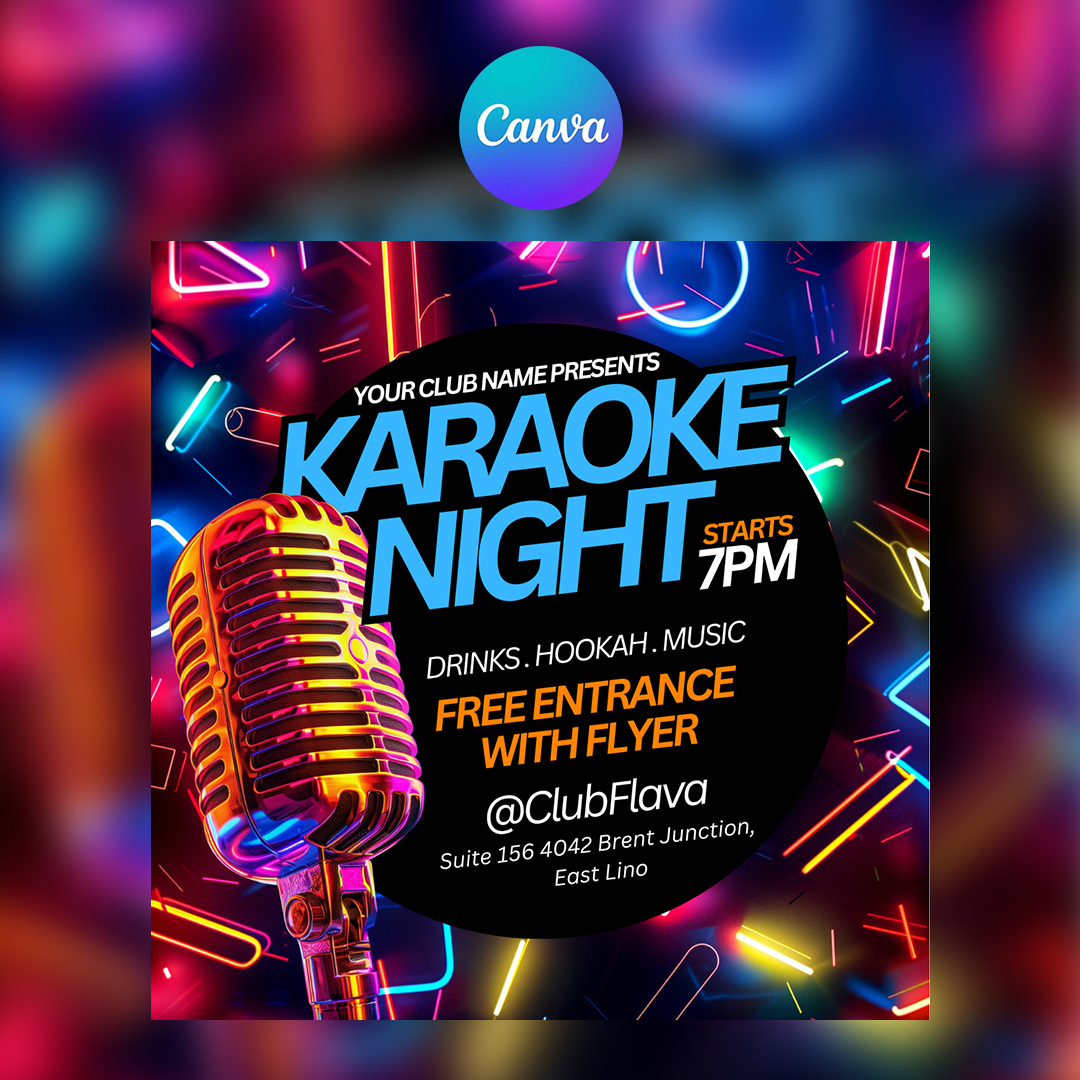 Karaoke Night Event Canva Flyer