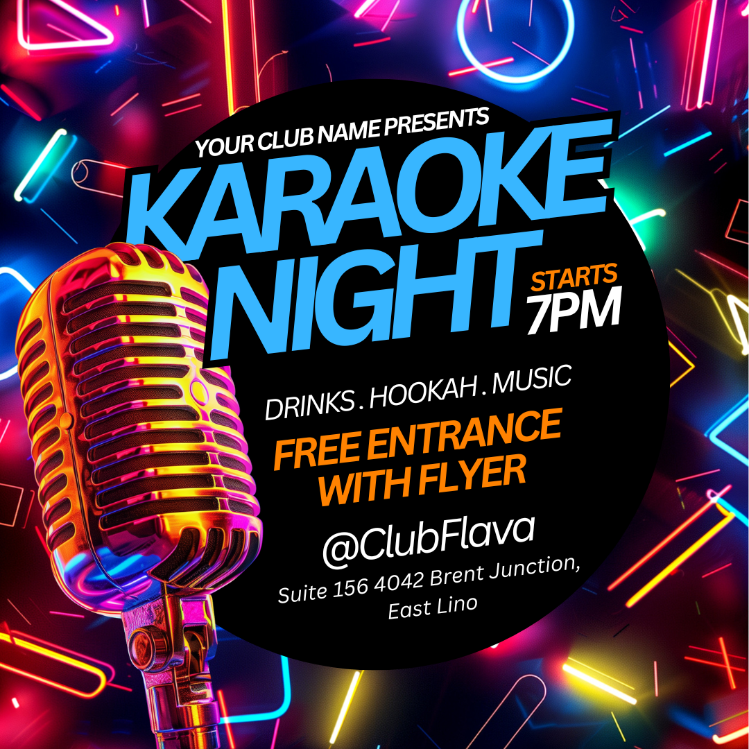 Karaoke Night Event Canva Flyer