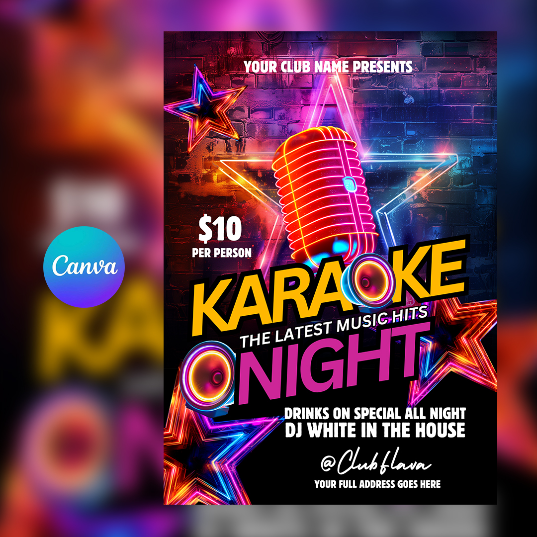 Karaoke Night Canva Flyer