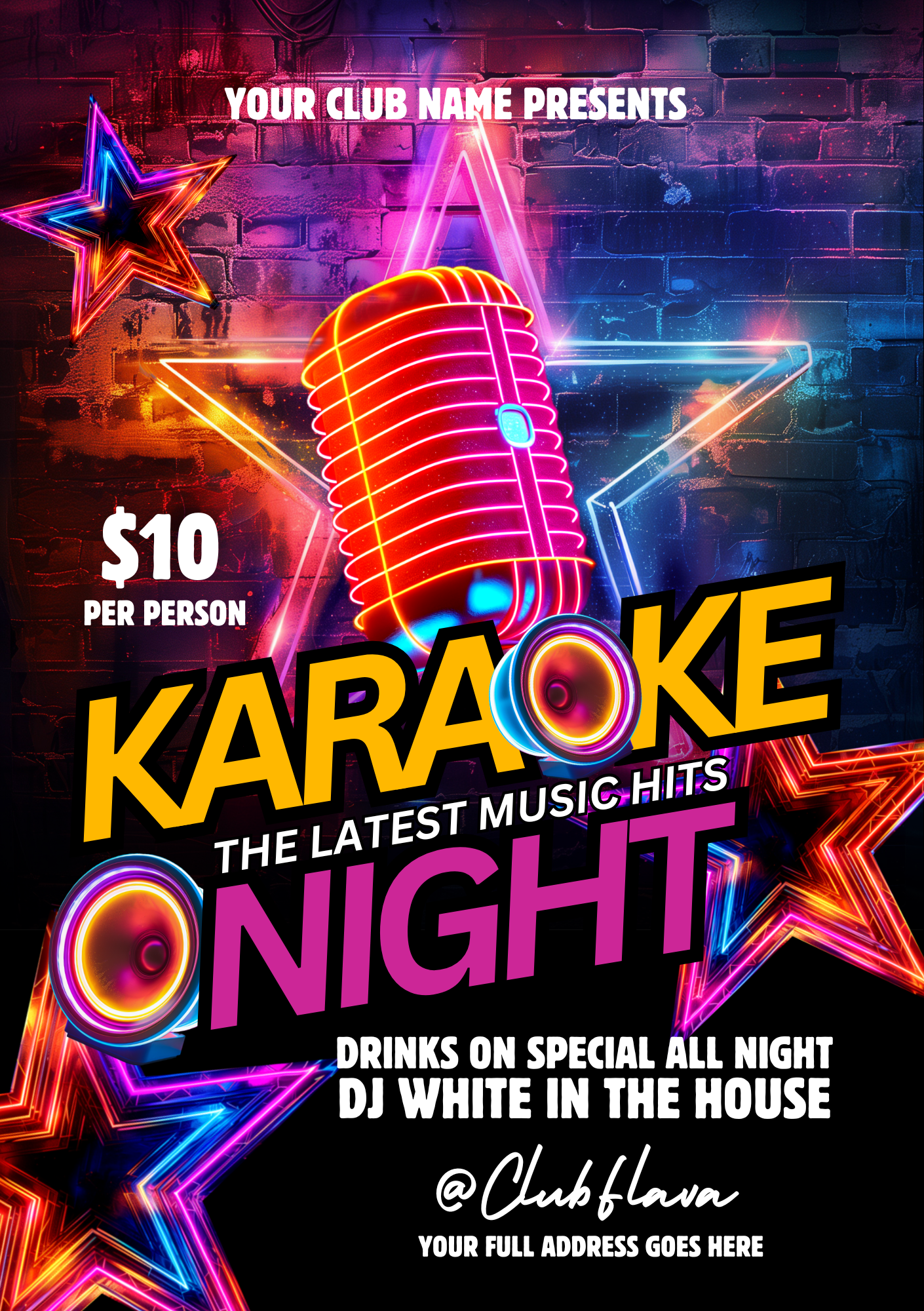 Karaoke Night Canva Flyer