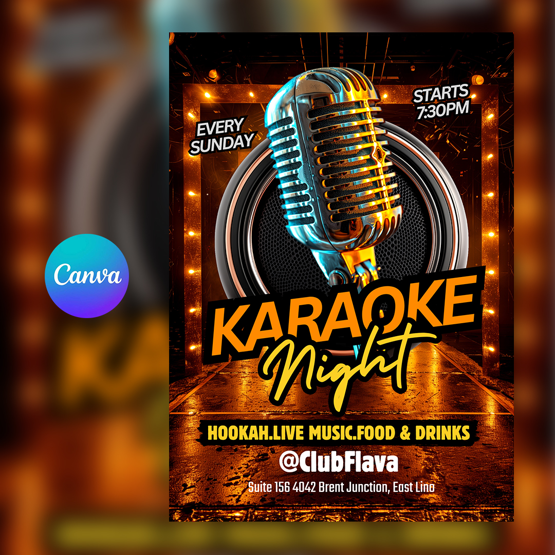 Karaoke Night Canva Flyer