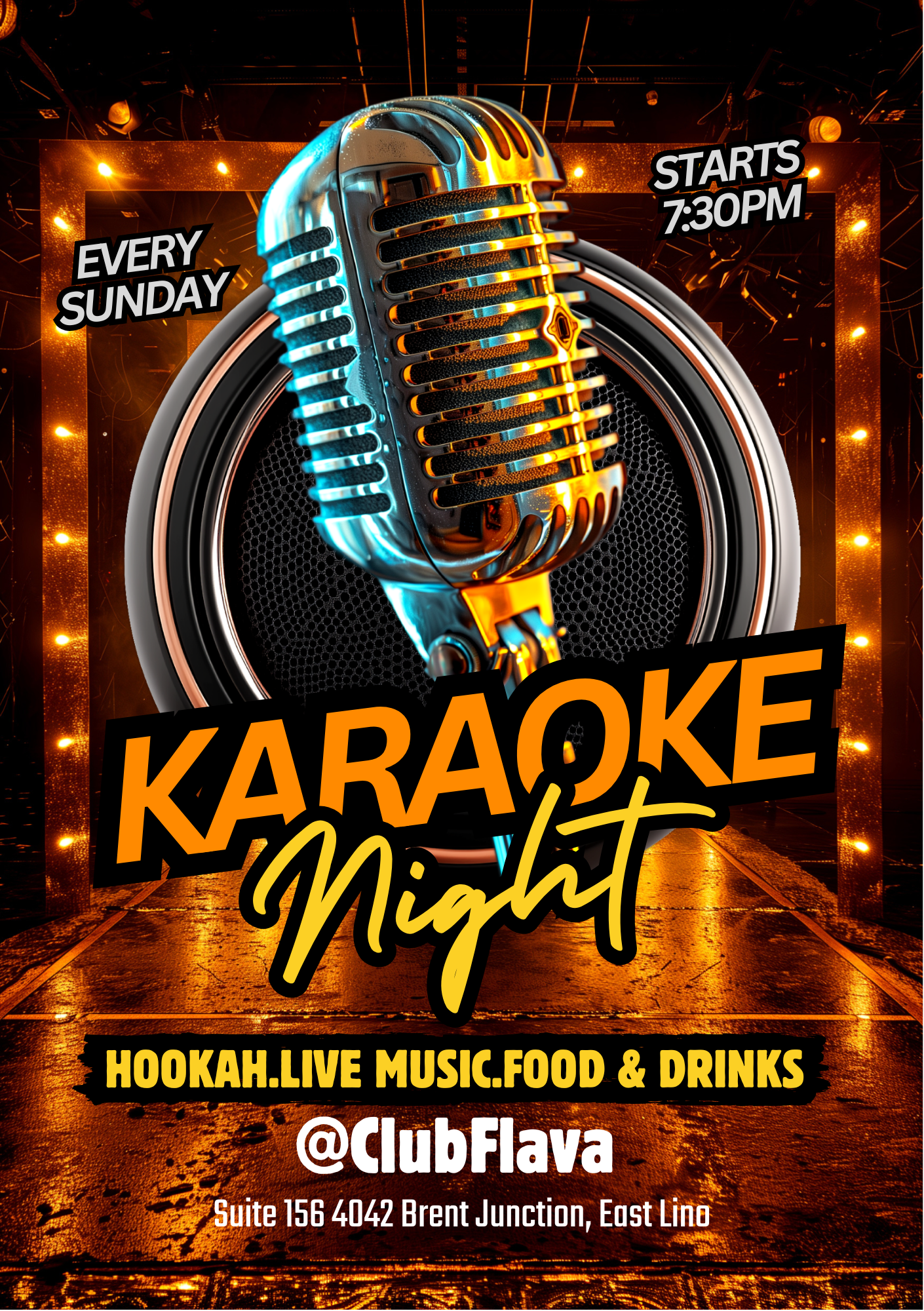 Karaoke Night Canva Flyer