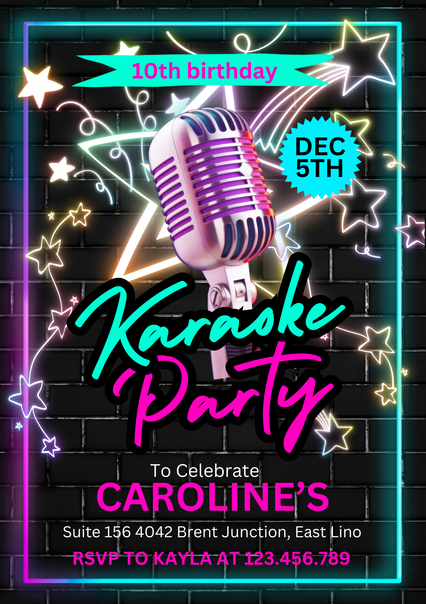 Karaoke Party Canva Flyer