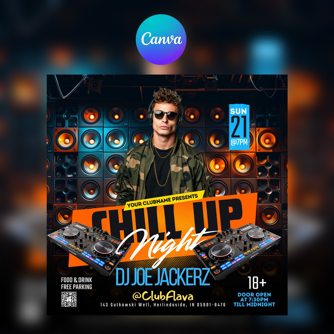 Chill Up Night Canva Flyer