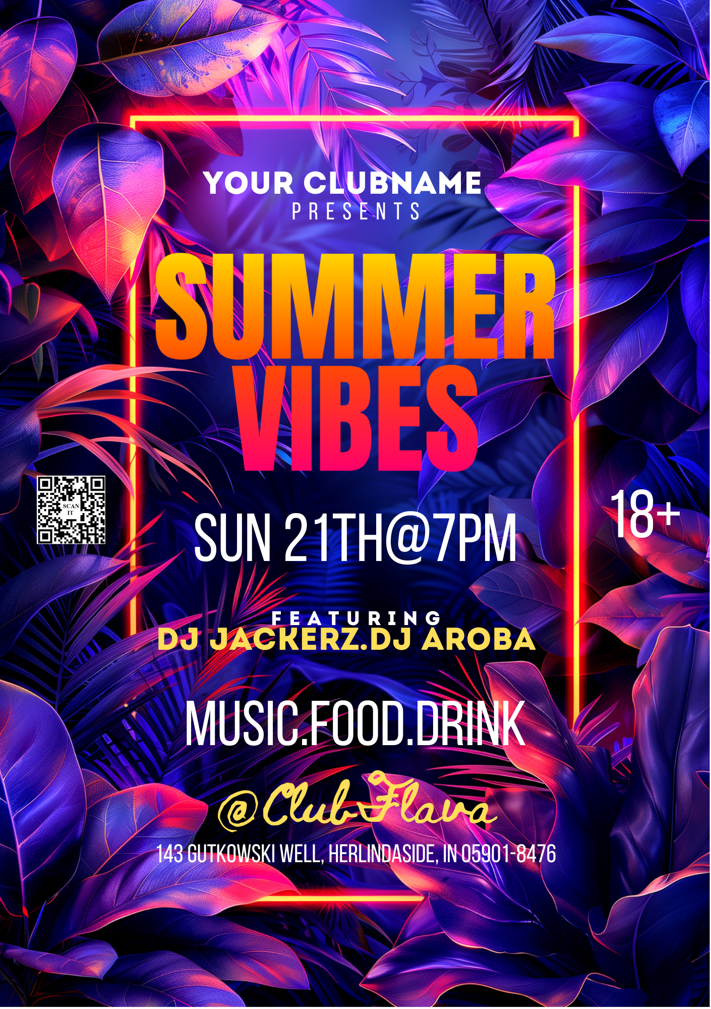 Summer Vibes Canva Flyer