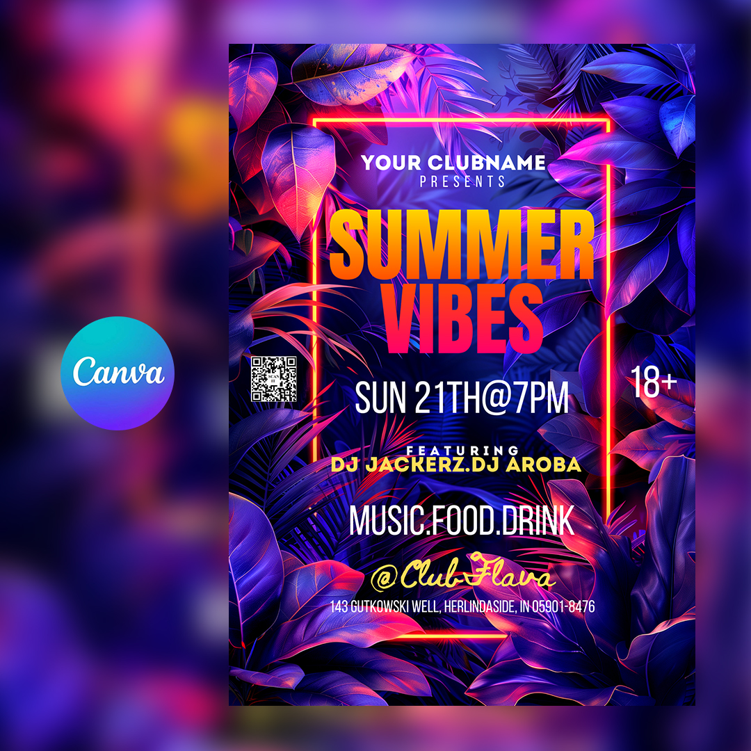 Summer Vibes Canva Flyer