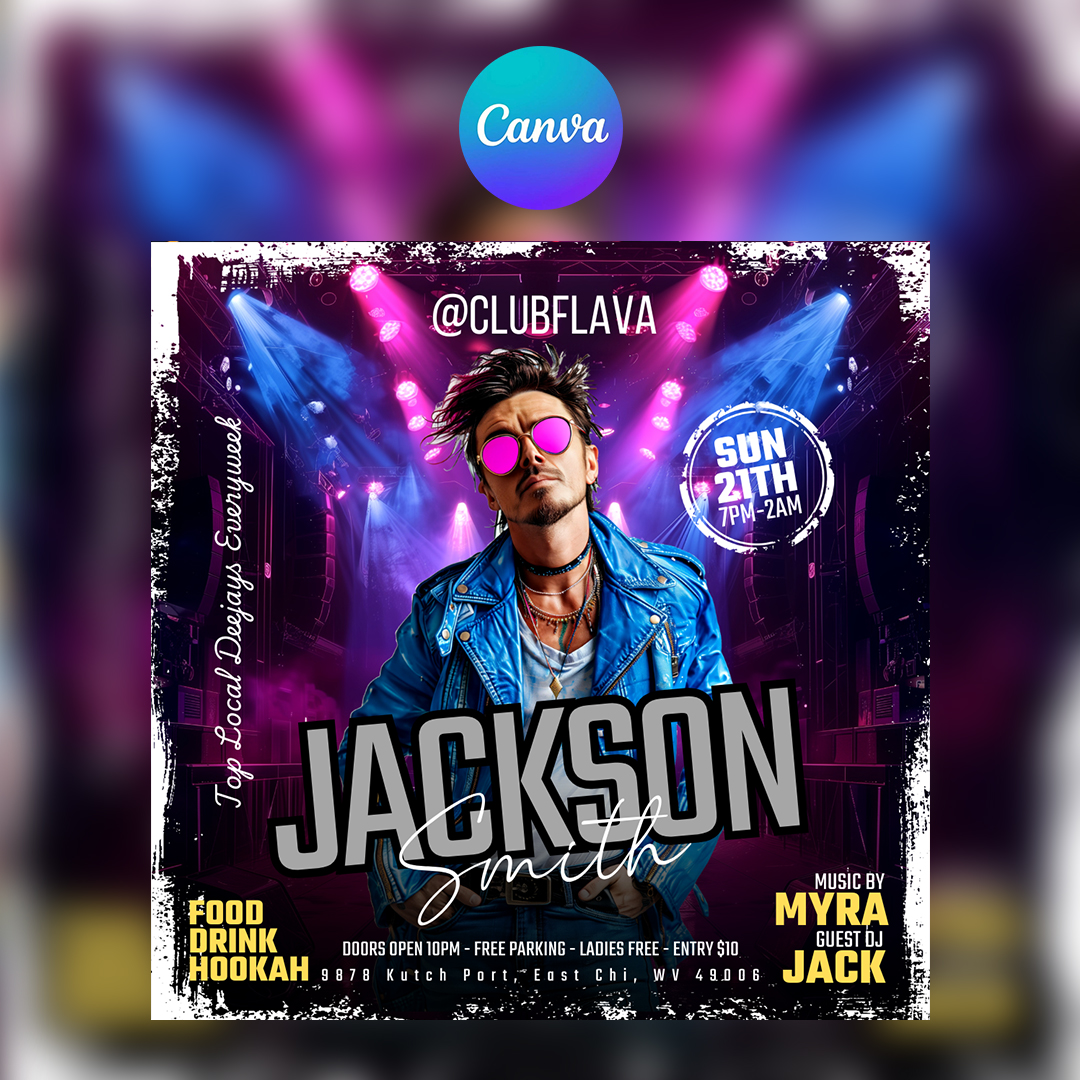 DJ Party Canva Flyer