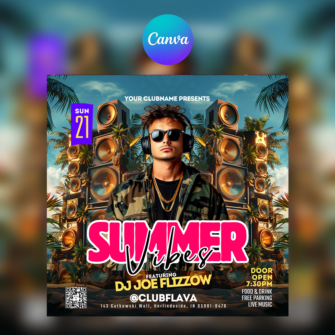 Summer Vibes Canva Flyer