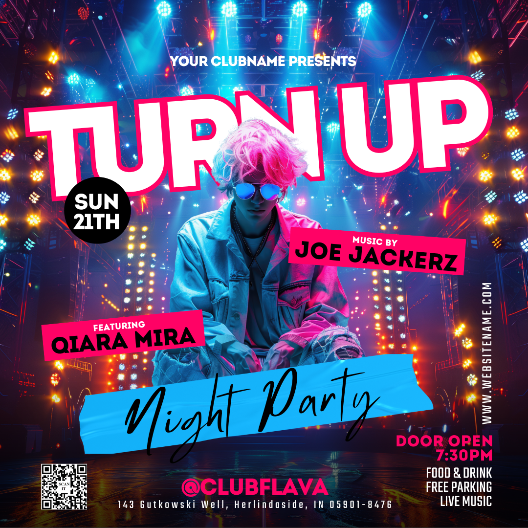 Turn Up Party Canva Flyer