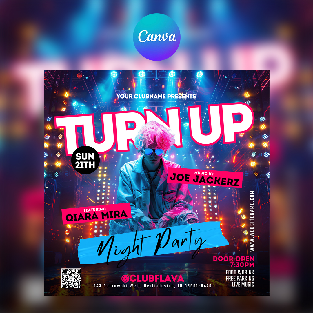 Turn Up Party Canva Flyer