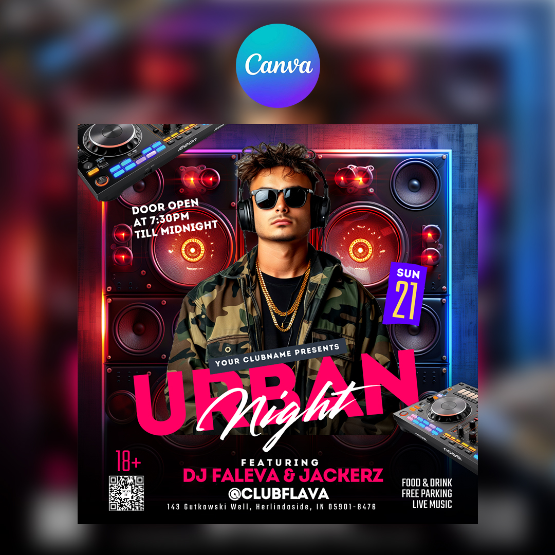 Urban Night Canva Flyer