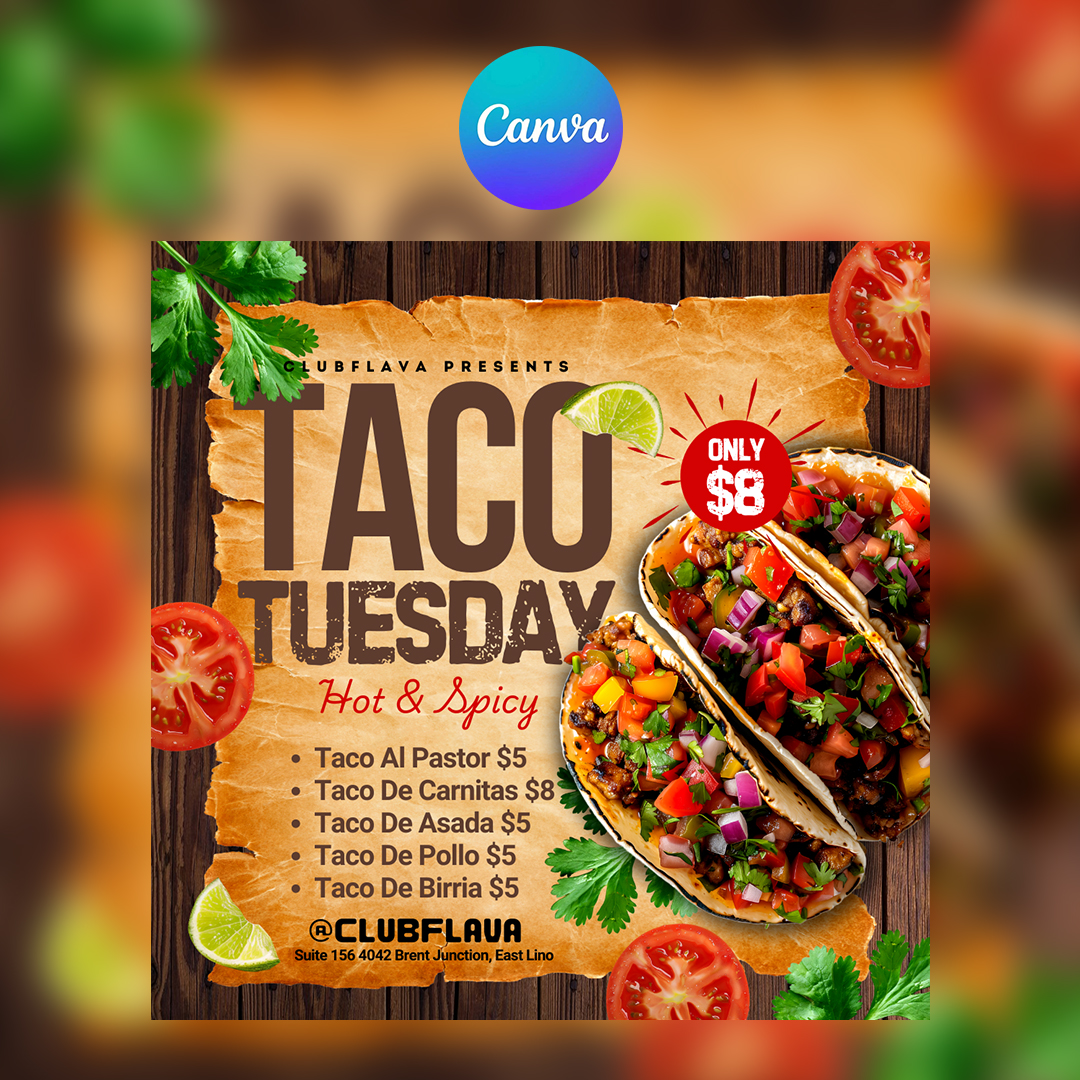Taco Tuesday Canva Flyer