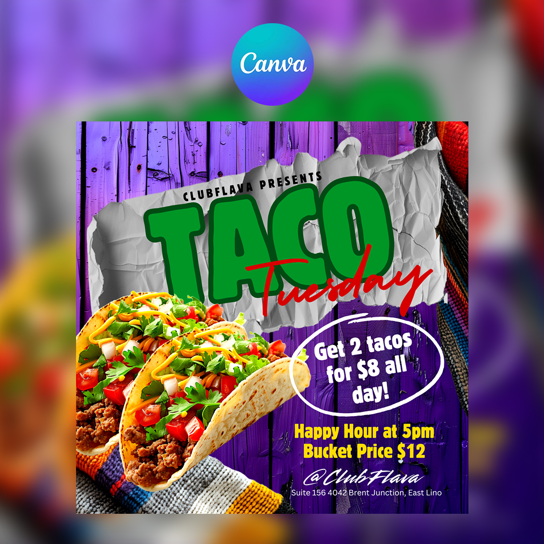 Taco Tuesday Canva Flyer