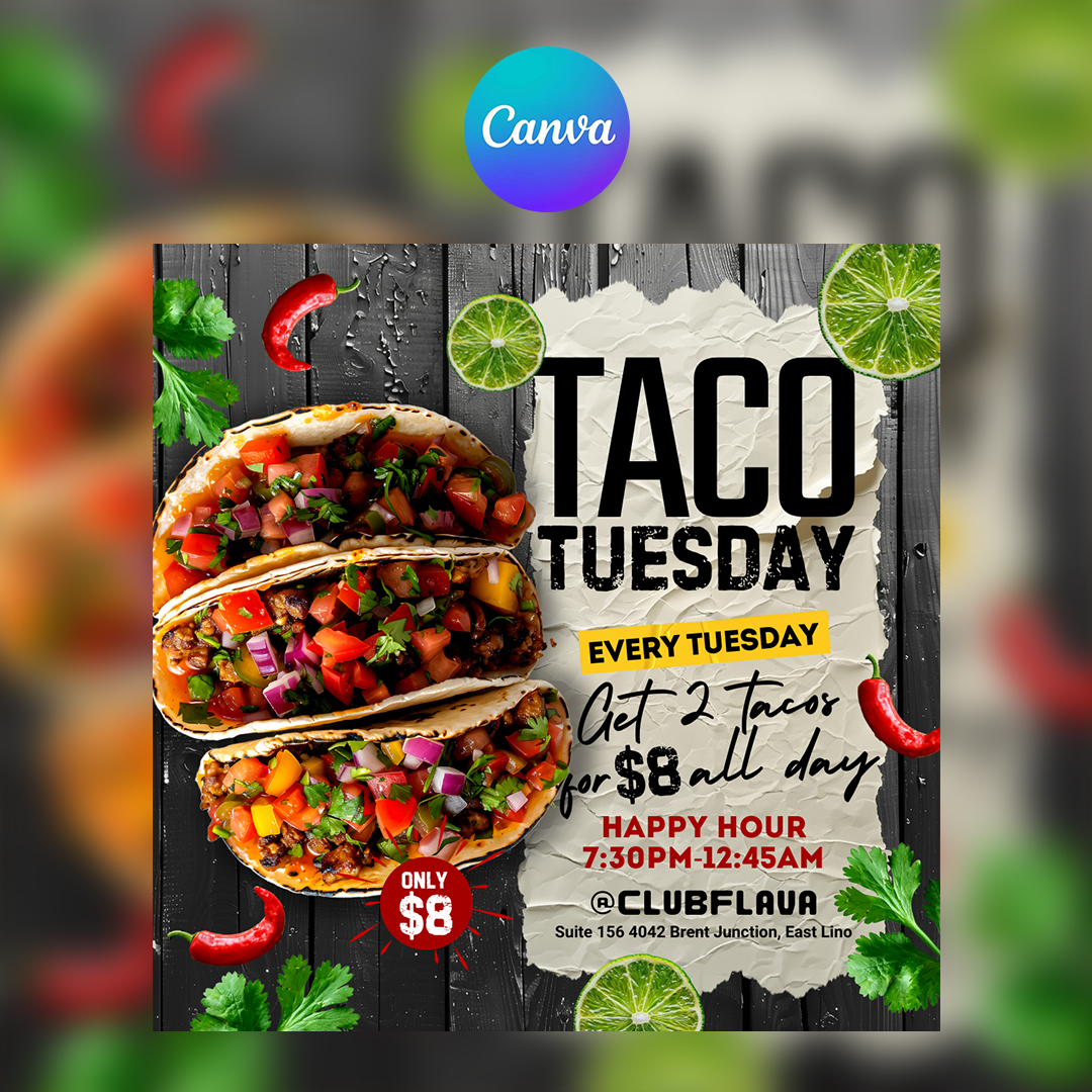 Taco Tuesday Canva Flyer