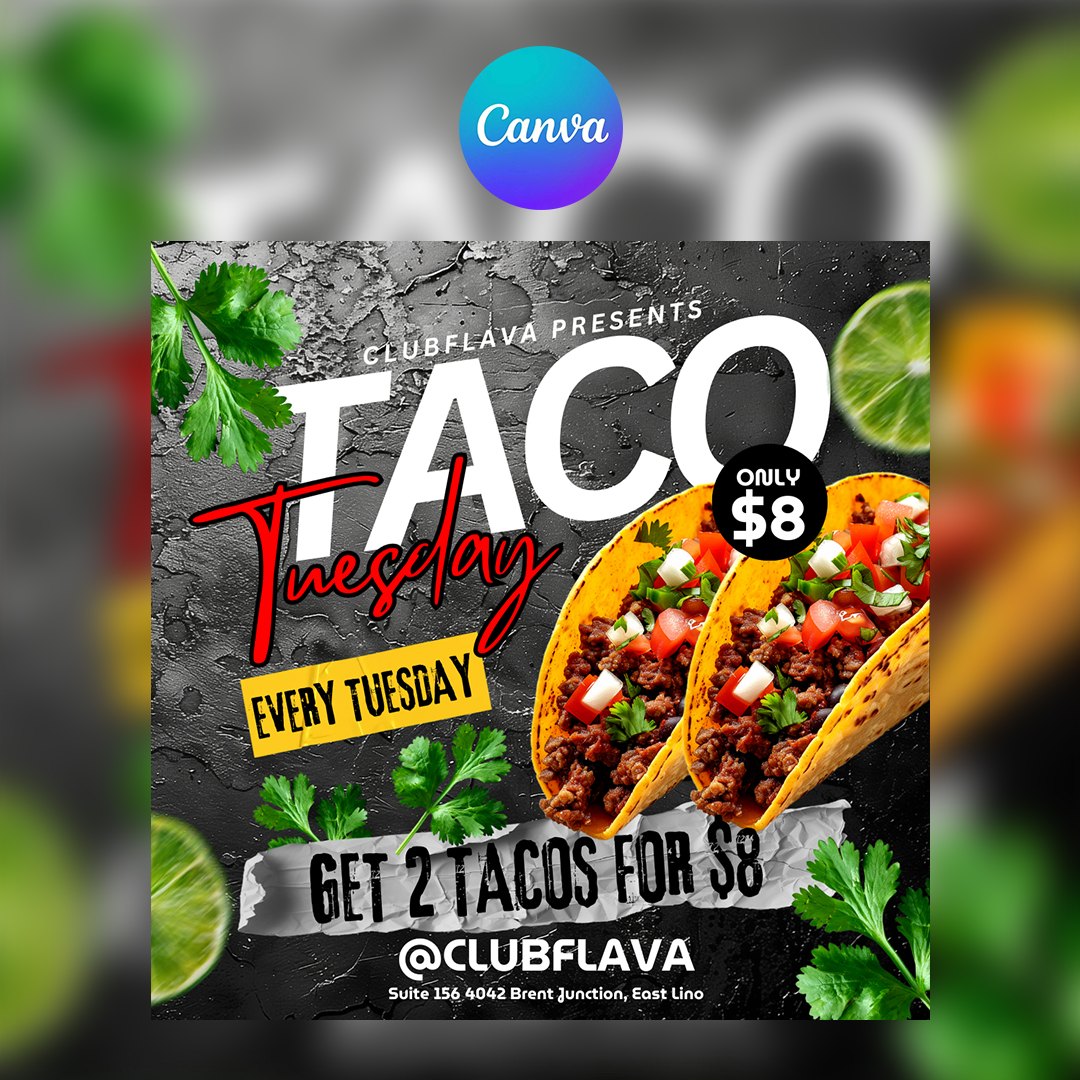 Taco Tuesday Canva Flyer