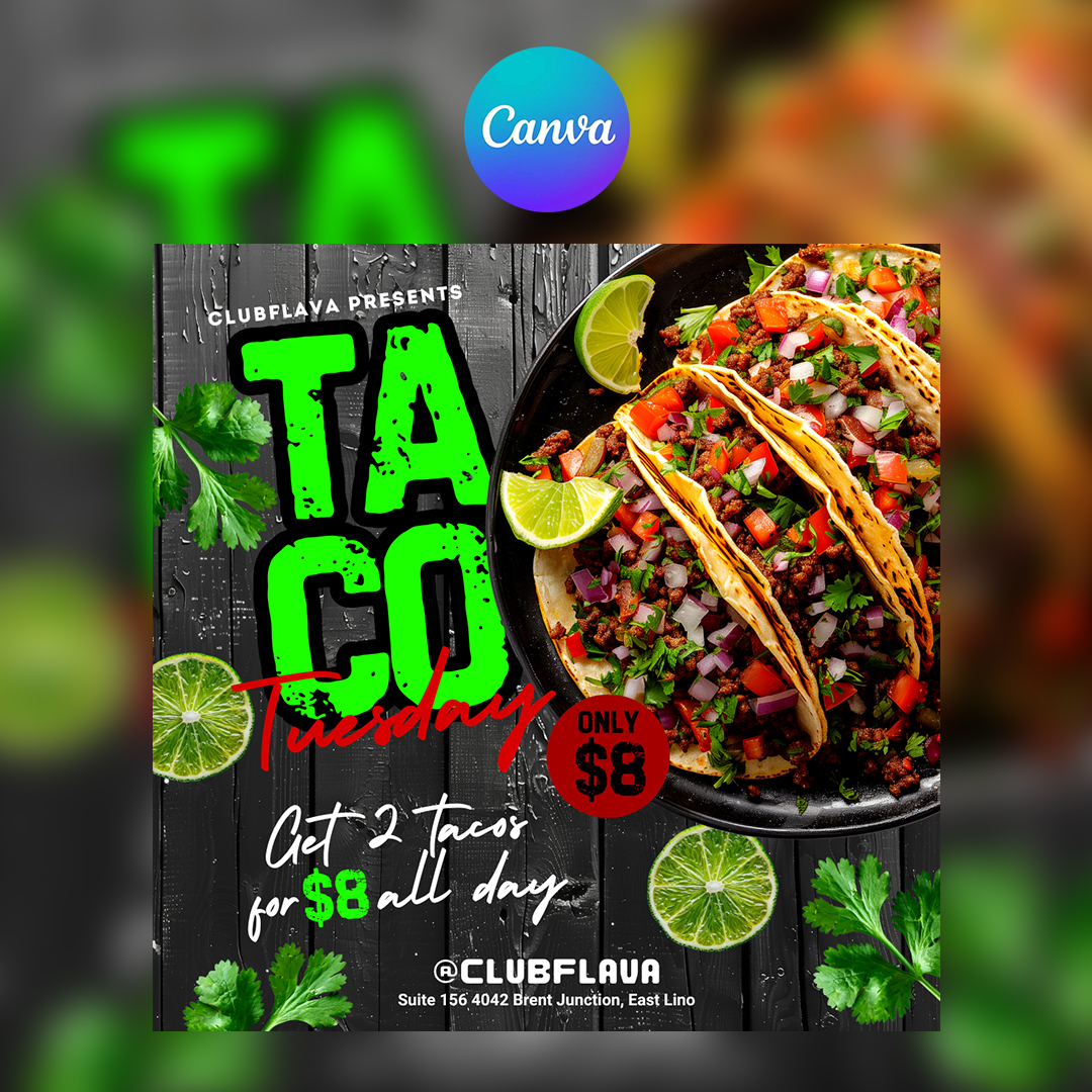 Taco Tuesday Canva Flyer