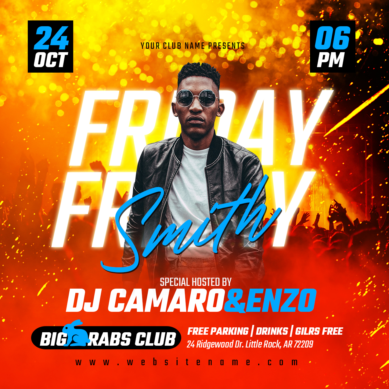 DJ Party Night PSD Flyer