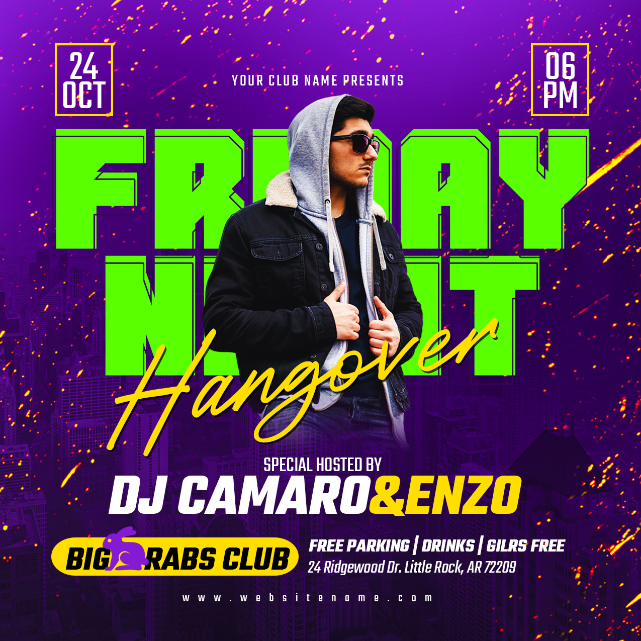 Friday Night Party PSD Flyer