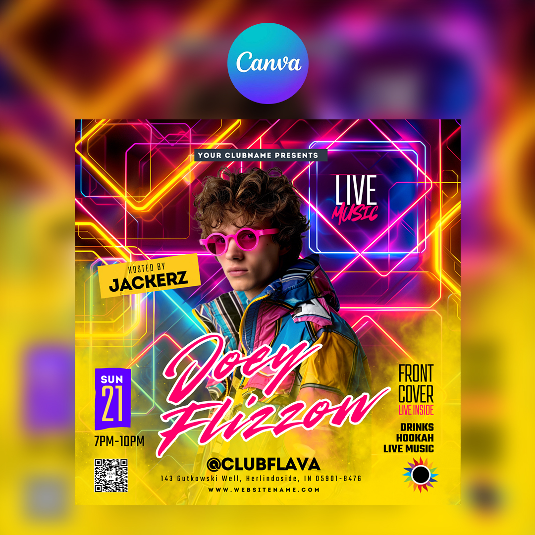 DJ Night Canva Flyer