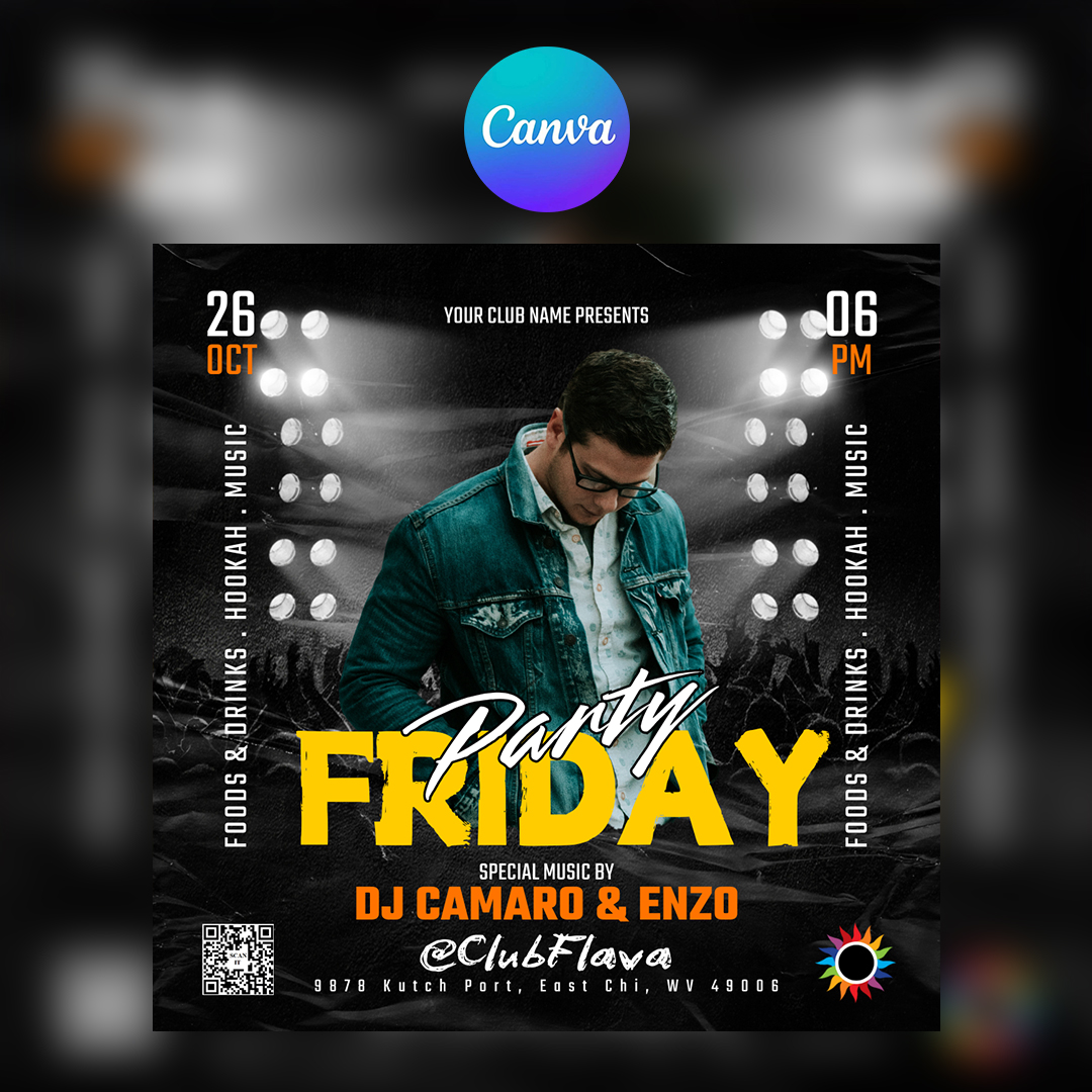 Friday Party Canva Flyer