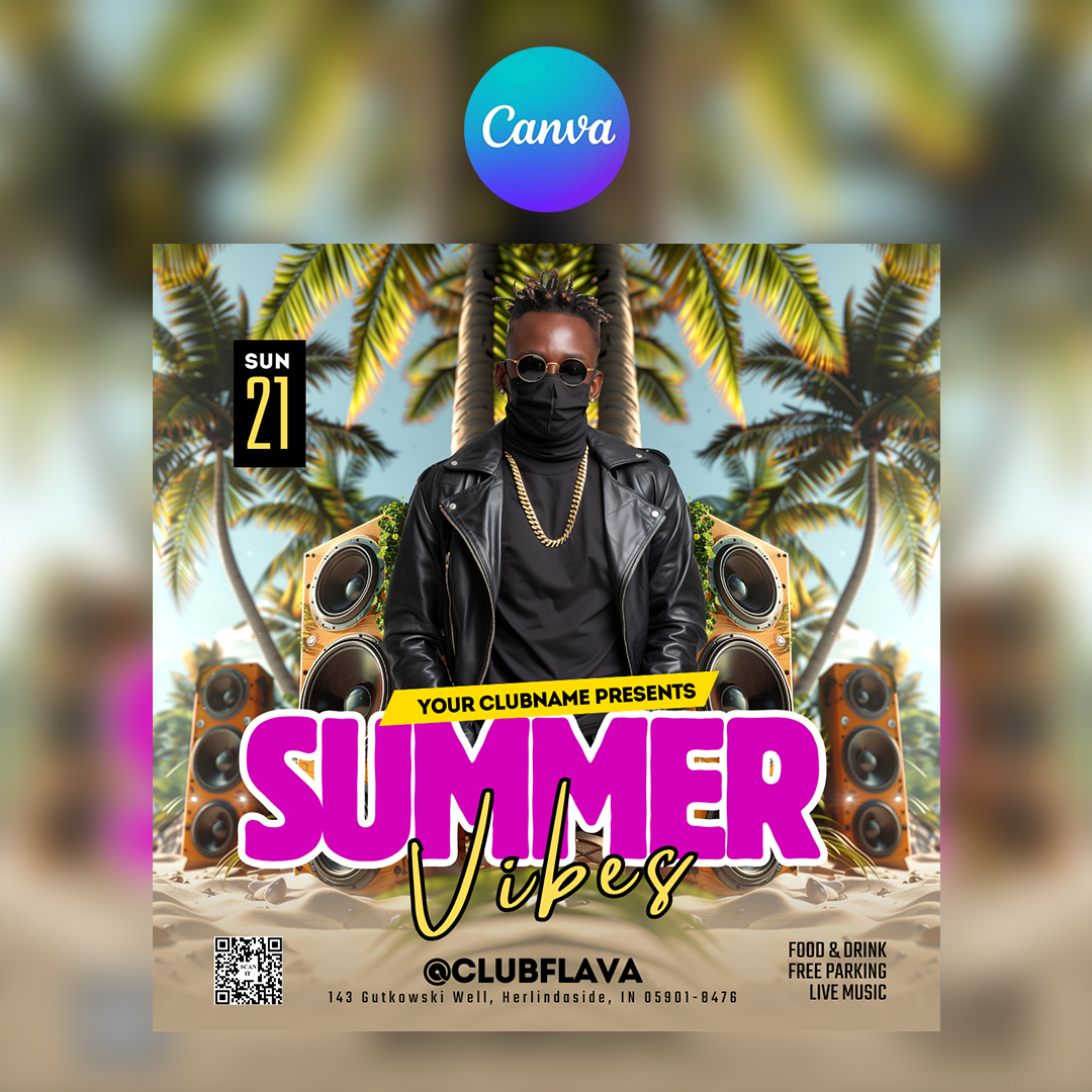 Summer Vibes Canva Flyer