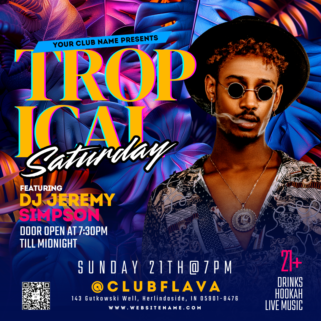Tropical Saturday Canva Flyer