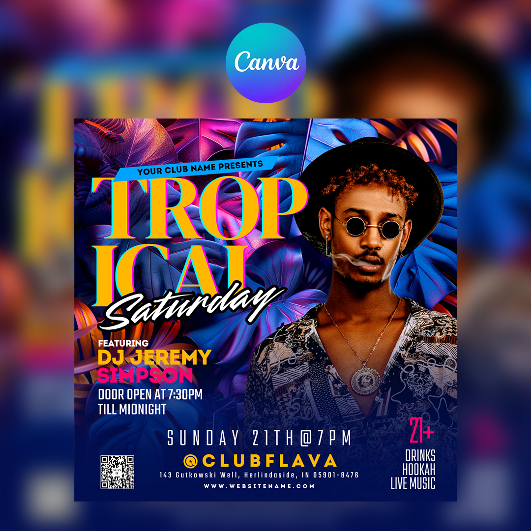 Tropical Saturday Canva Flyer