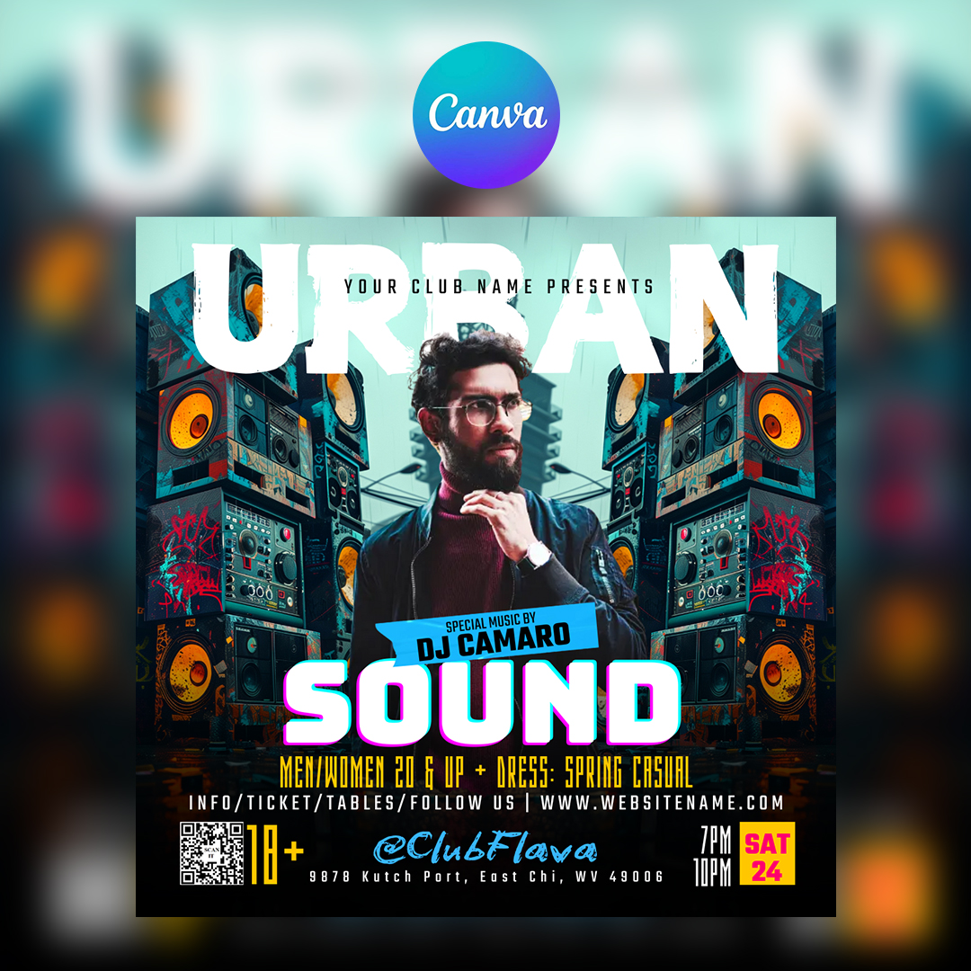 Urban Sound Night Canva Flyer