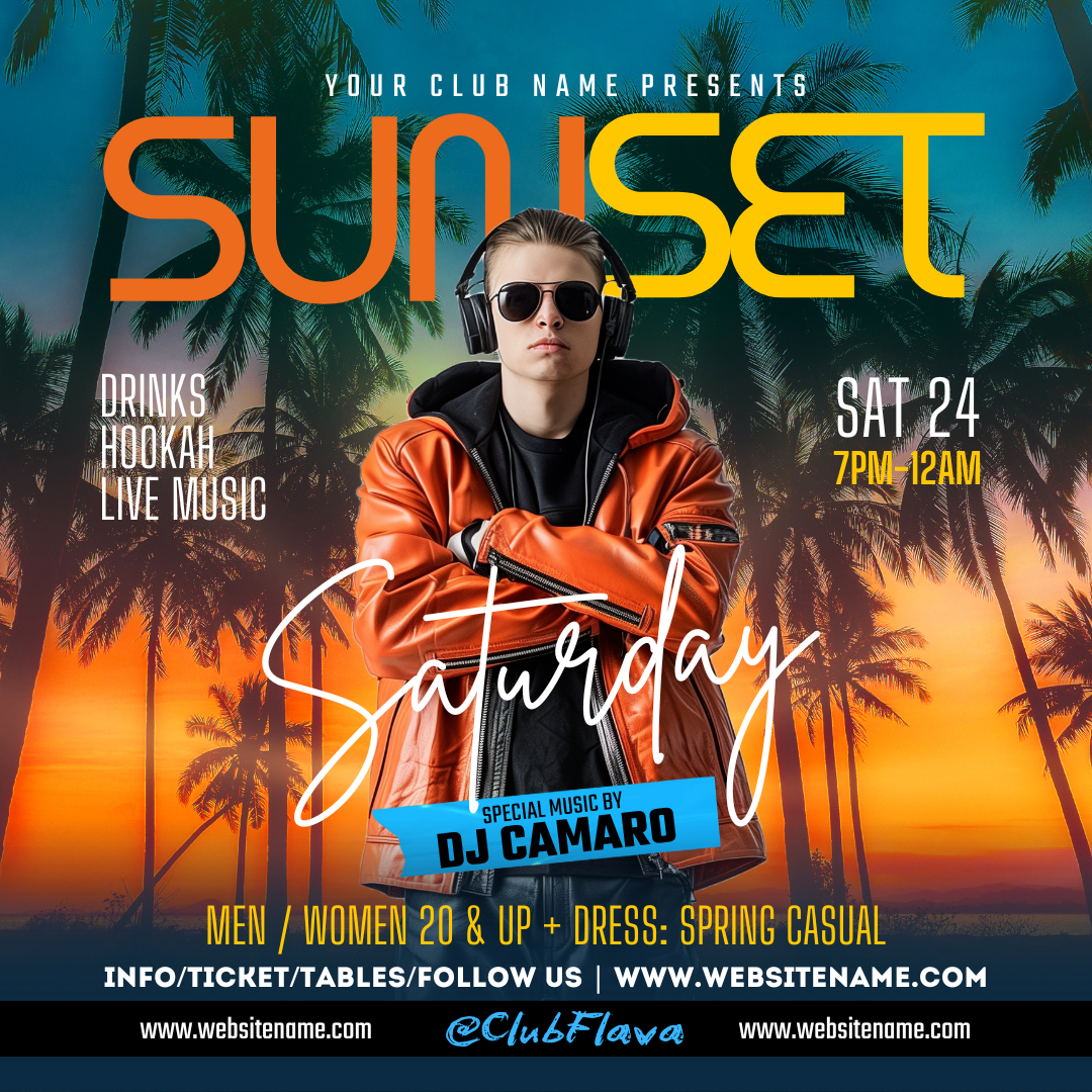 Sunset Saturday Canva Flyer