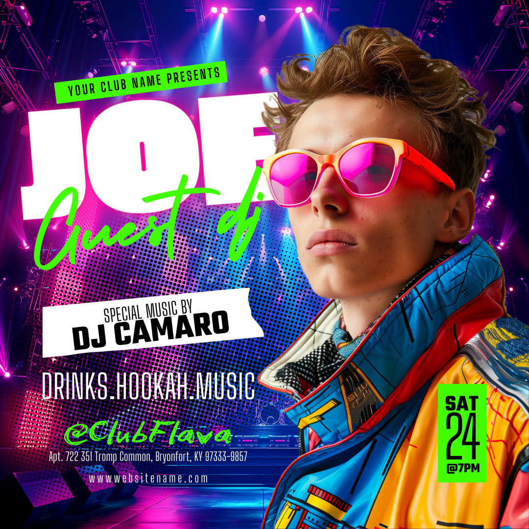 Guest DJ Party Canva Flyer