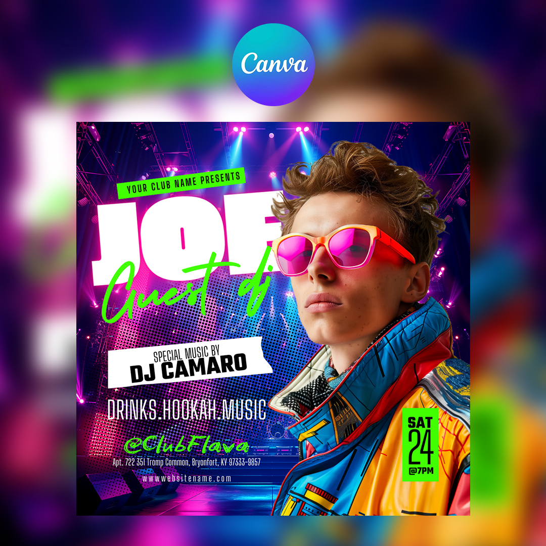 Guest DJ Party Canva Flyer