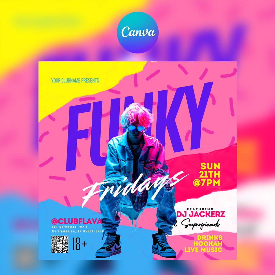 Funky Friday Canva Flyer