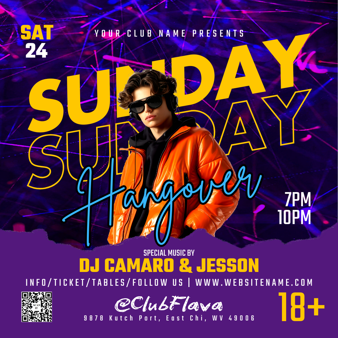 Sunday Hangover Canva Flyer