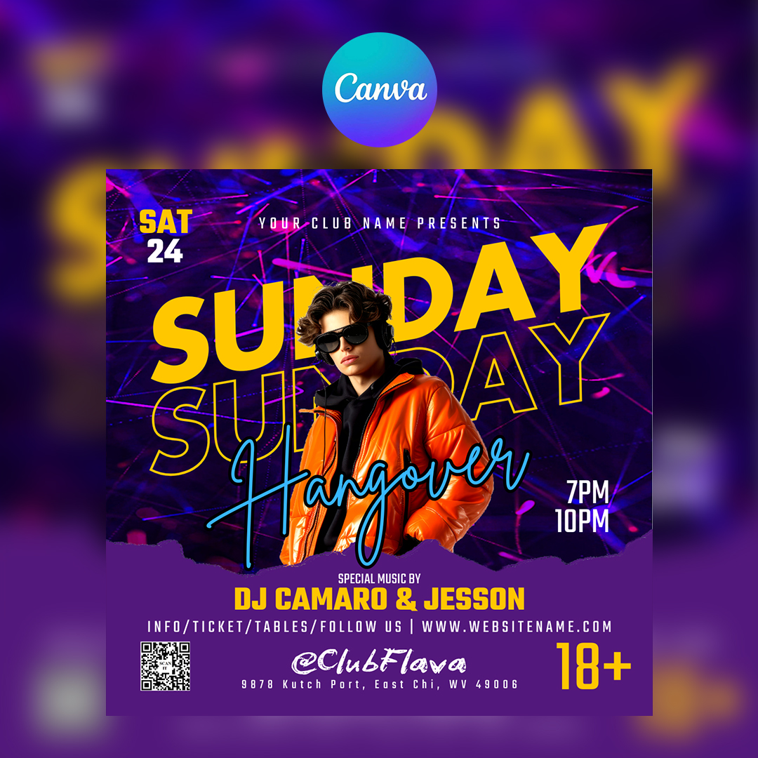 Sunday Hangover Canva Flyer