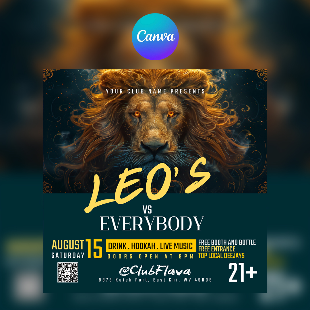 Leo's vs Everybody Canva Flyer