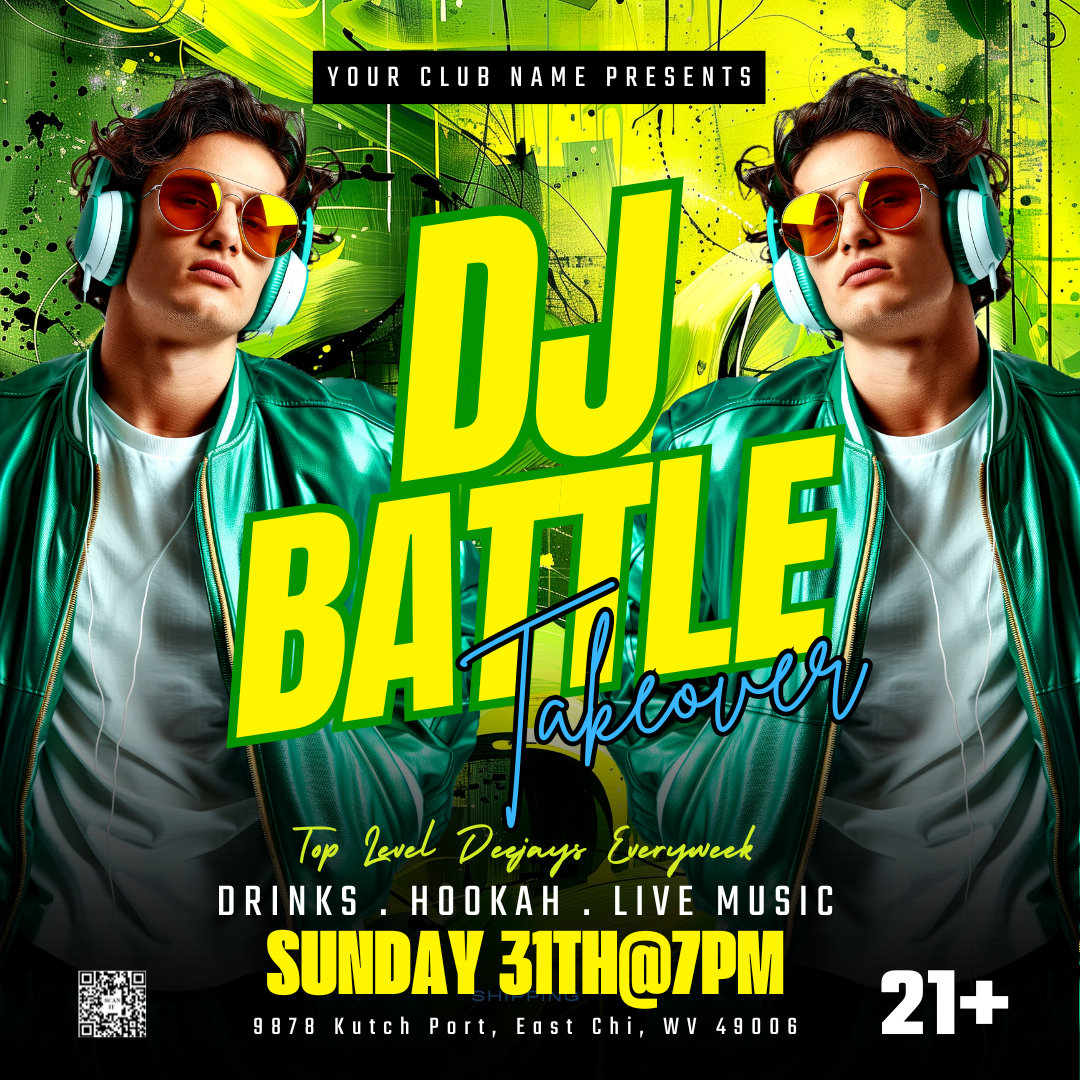 DJ Battle Canva Flyer