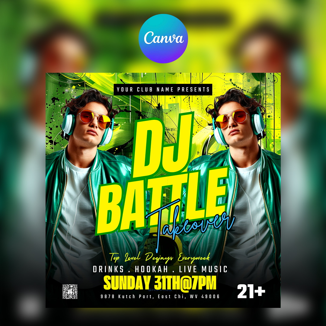 DJ Battle Canva Flyer