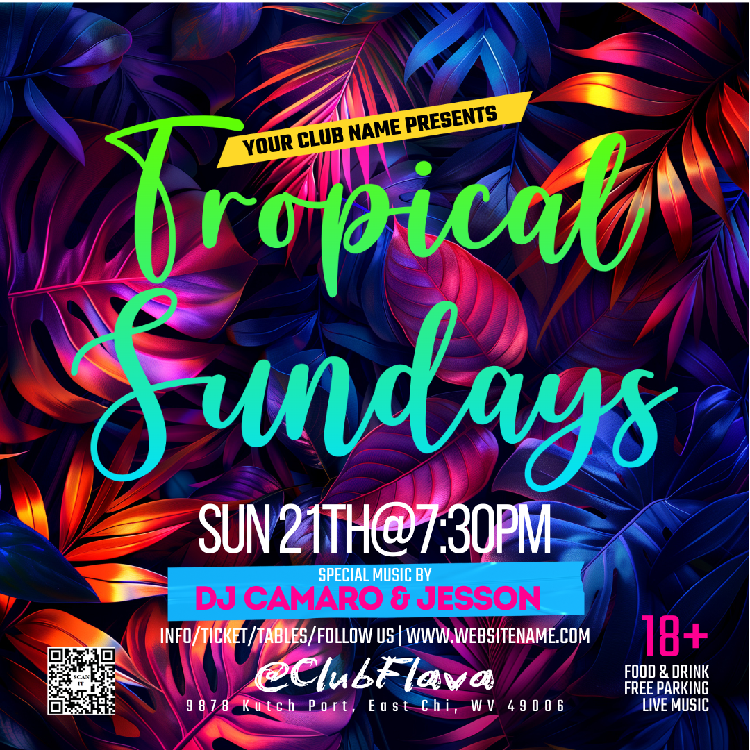 Tropical Sundays Canva Flyer