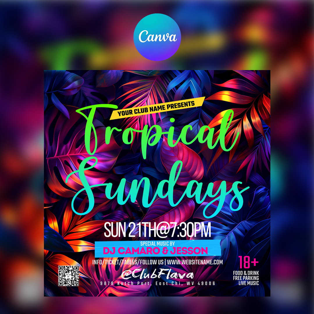 Tropical Sundays Canva Flyer